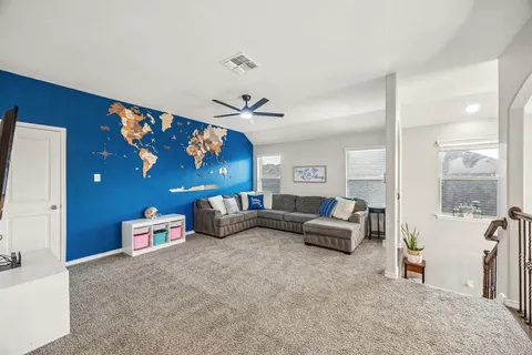 a living room with furniture