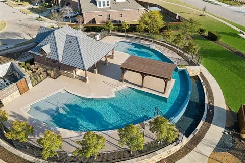an aerial view of a house having outdoor space