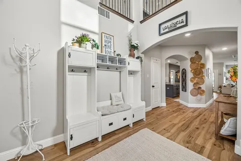 a living room with furniture