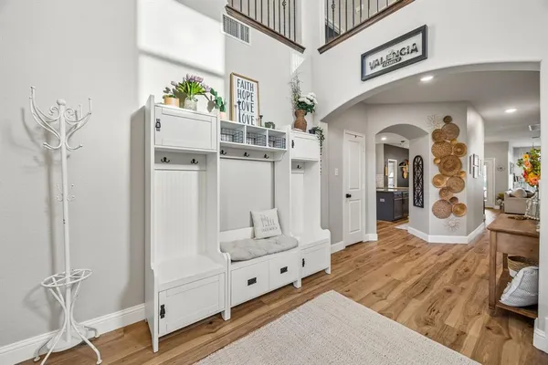 a living room with furniture
