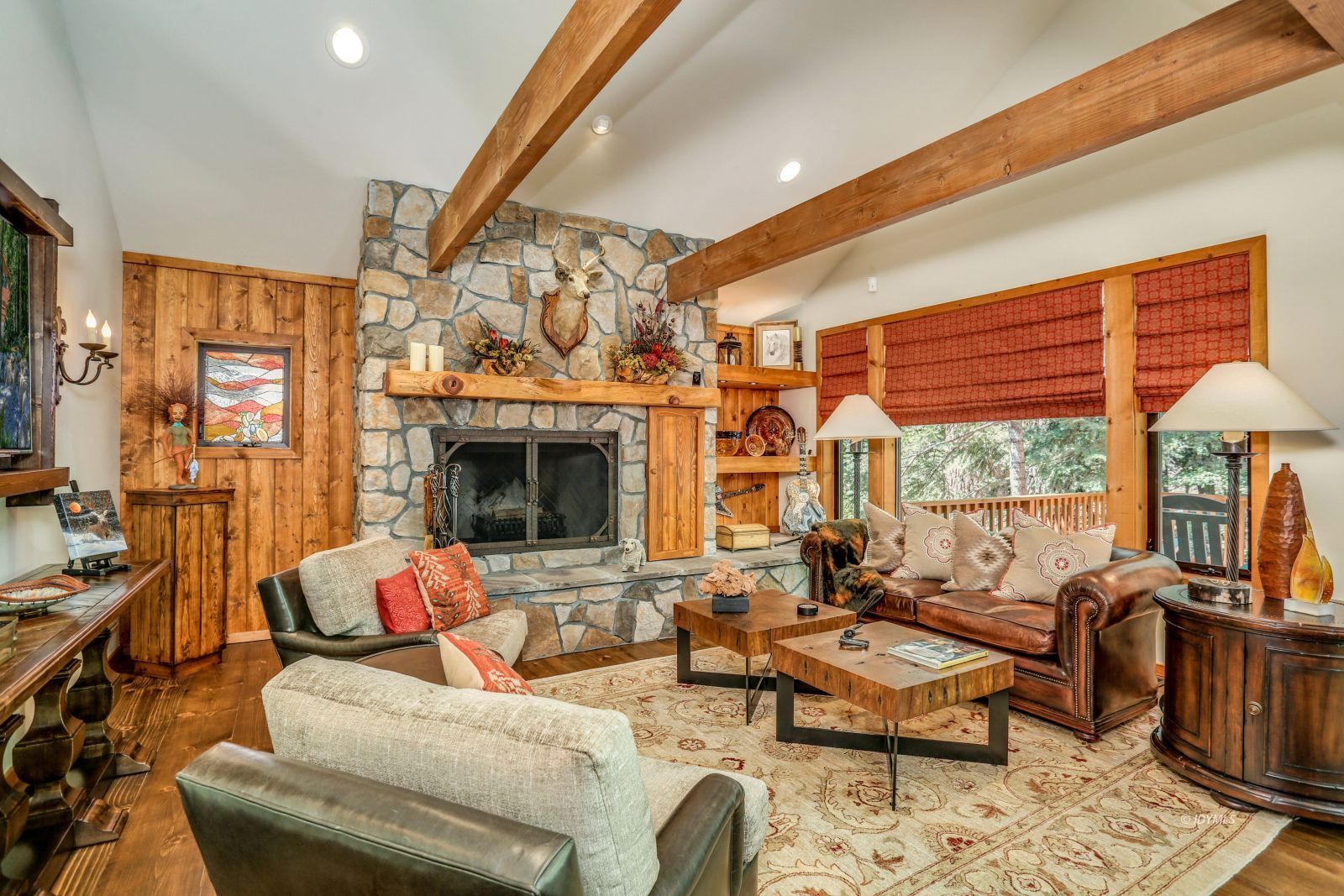 24581 Fern Valley Road Idyllwild, CA 92549 - Photo 9 of 50 Living room w/rock fireplace