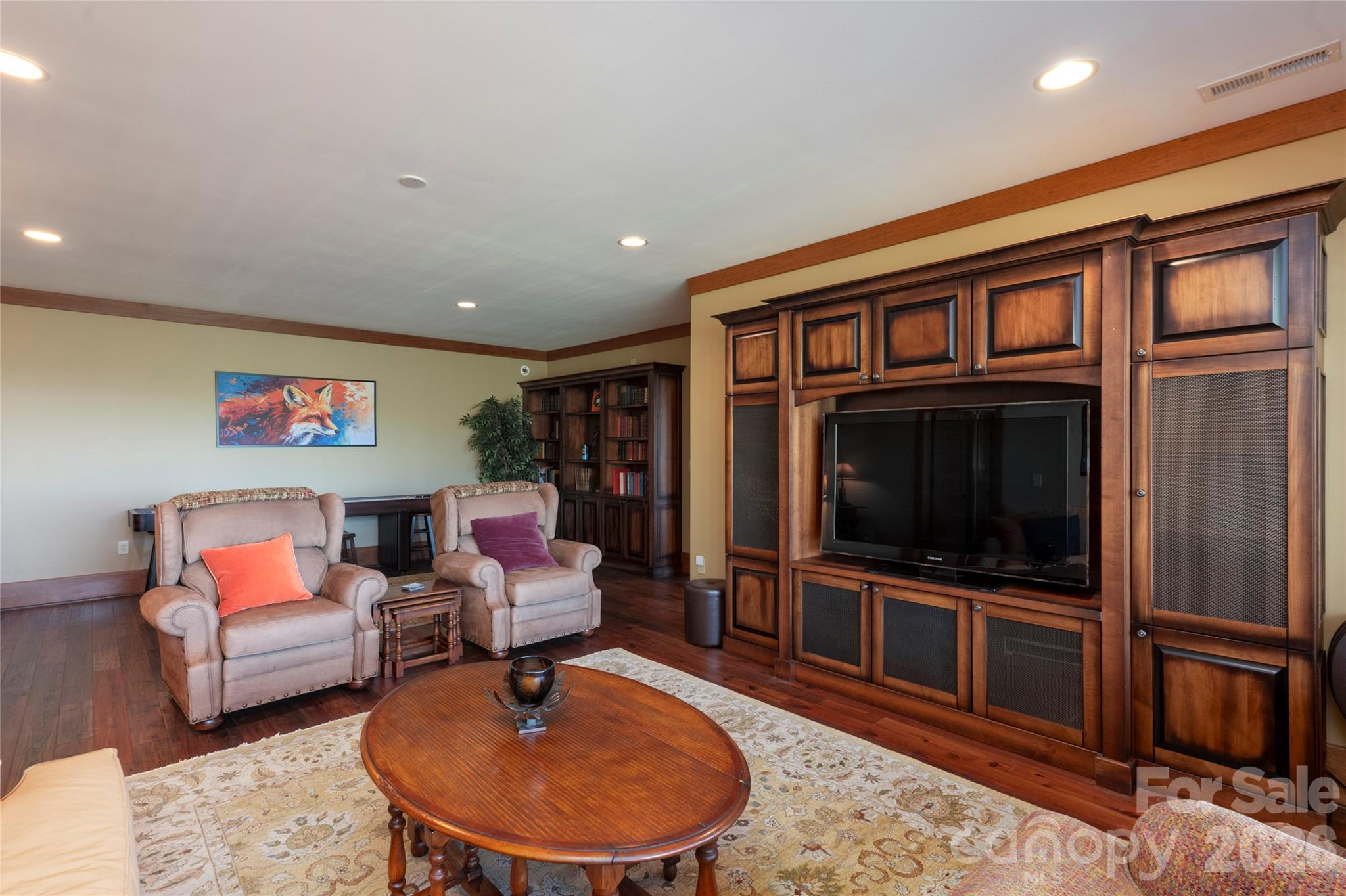601 Hawk Mountain Road Lake Toxaway, NC 28747 - Photo 33 of 48 a living room with furniture and a flat screen tv