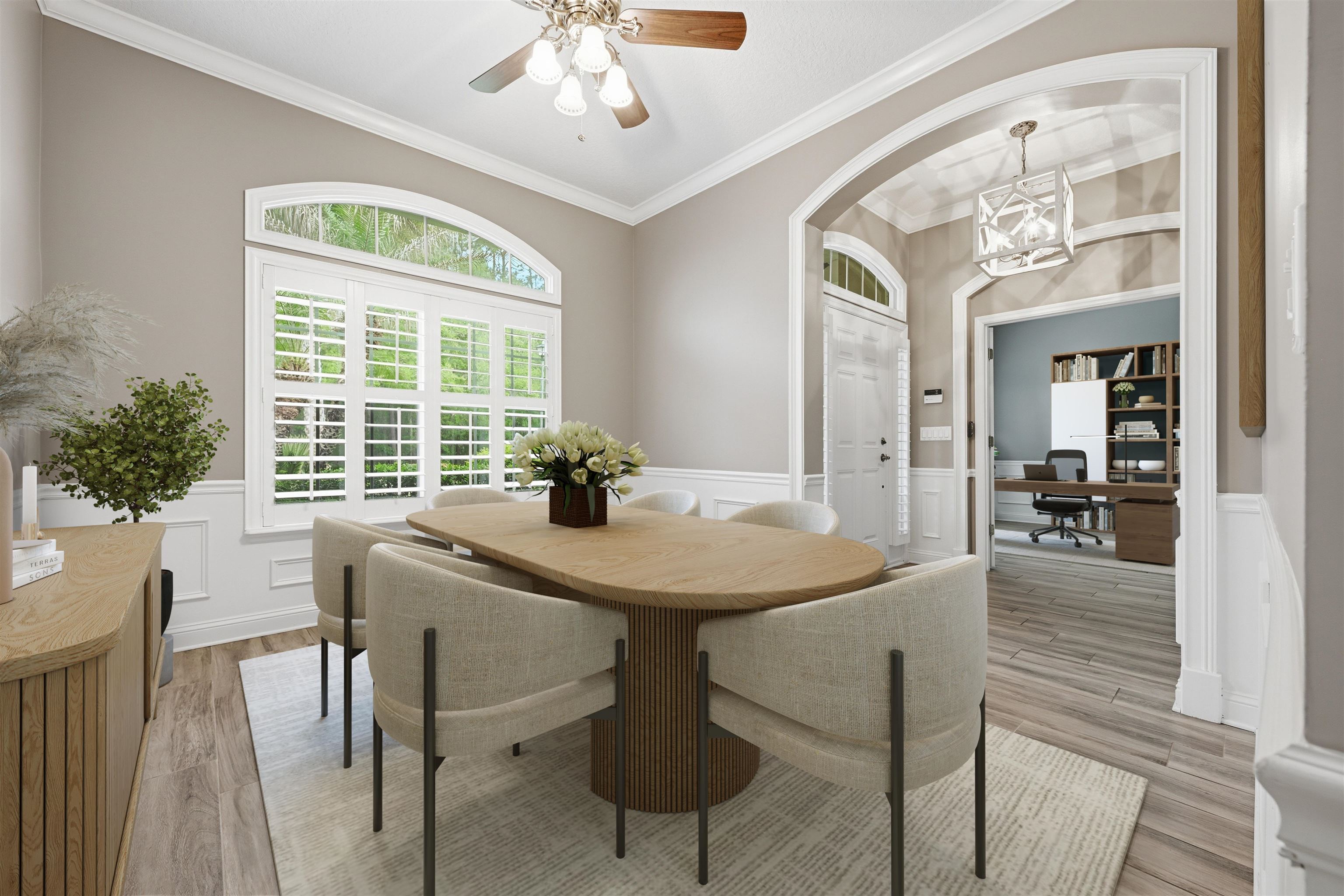 121 Edge Of Woods Road St. Augustine, FL 32092 - Photo 16 of 53 a view of a dining room with furniture window and wooden floor