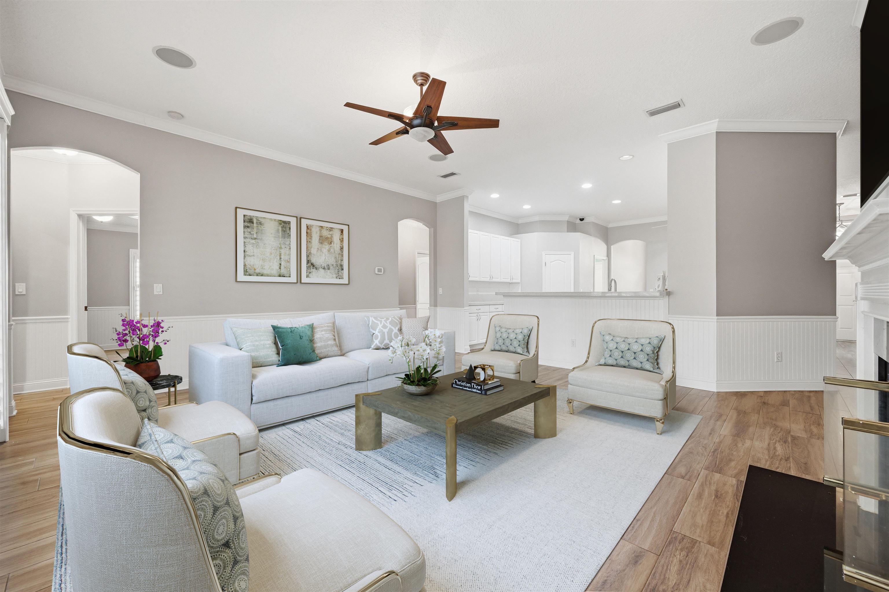 121 Edge Of Woods Road St. Augustine, FL 32092 - Photo 7 of 53 a living room with furniture and a wooden floor