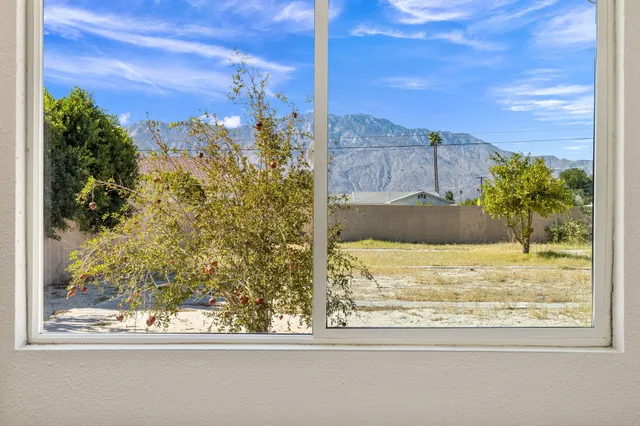 a view of a glass door