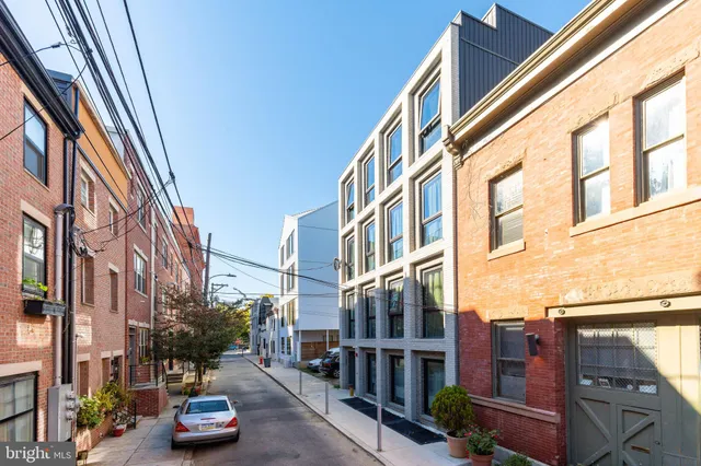 a view of building and front door