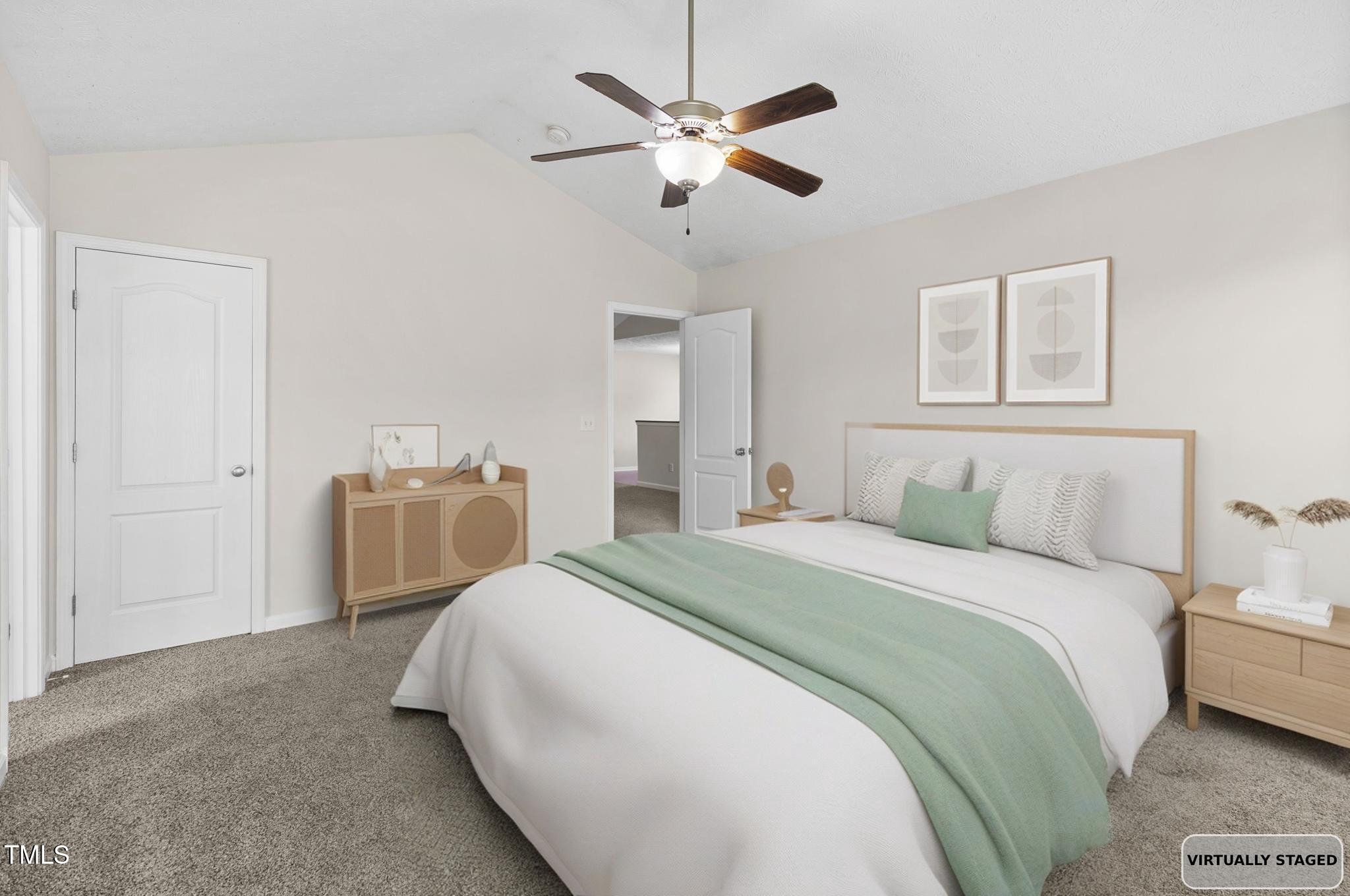 2513 Hunting Bow Drive Hope Mills, NC 28348 - Photo 19 of 39 a bed room with a bed and a ceiling fan