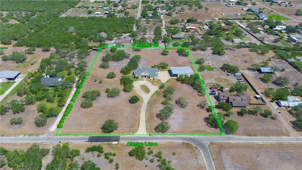 an aerial view of a house