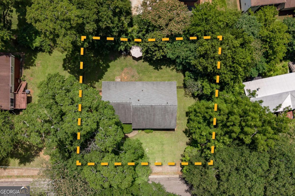 168 Pearl Street Athens, GA 30601 - Photo 42 of 43 an aerial view of a house with a yard and garden