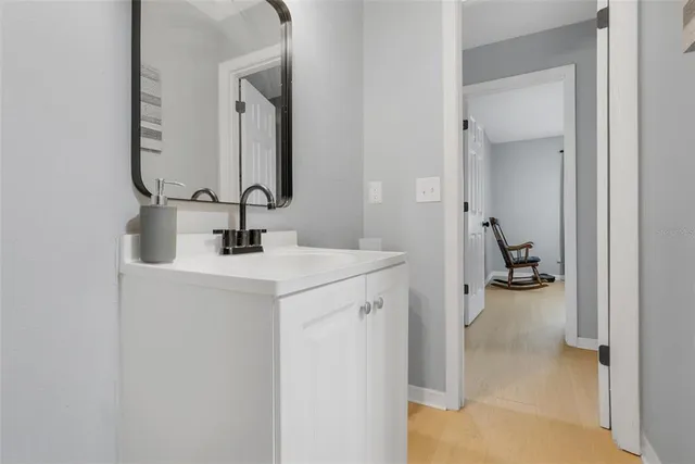 a view of entryway with wooden floor
