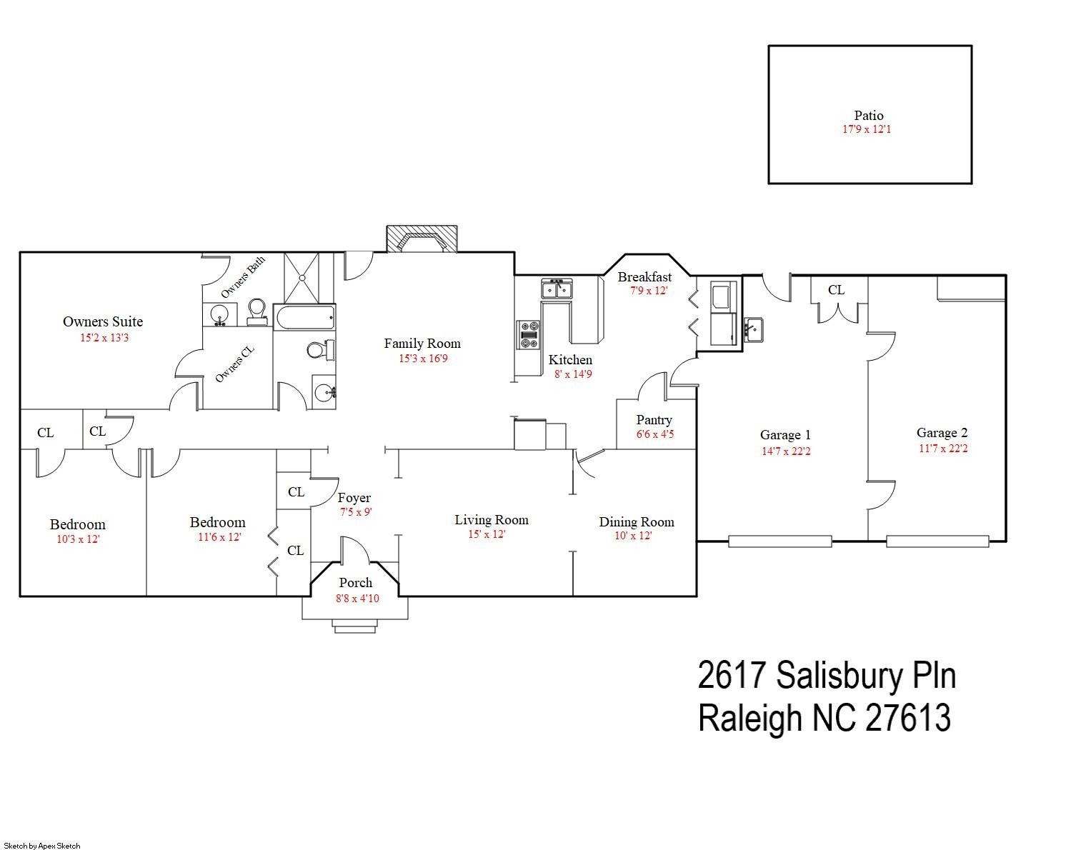 2617 Salisbury Plain Raleigh, NC 27613 - Photo 16 of 16 Professional Floor Plan