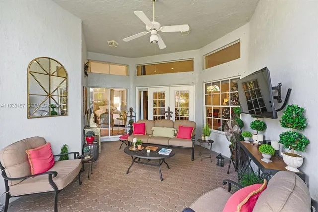 a living room with furniture