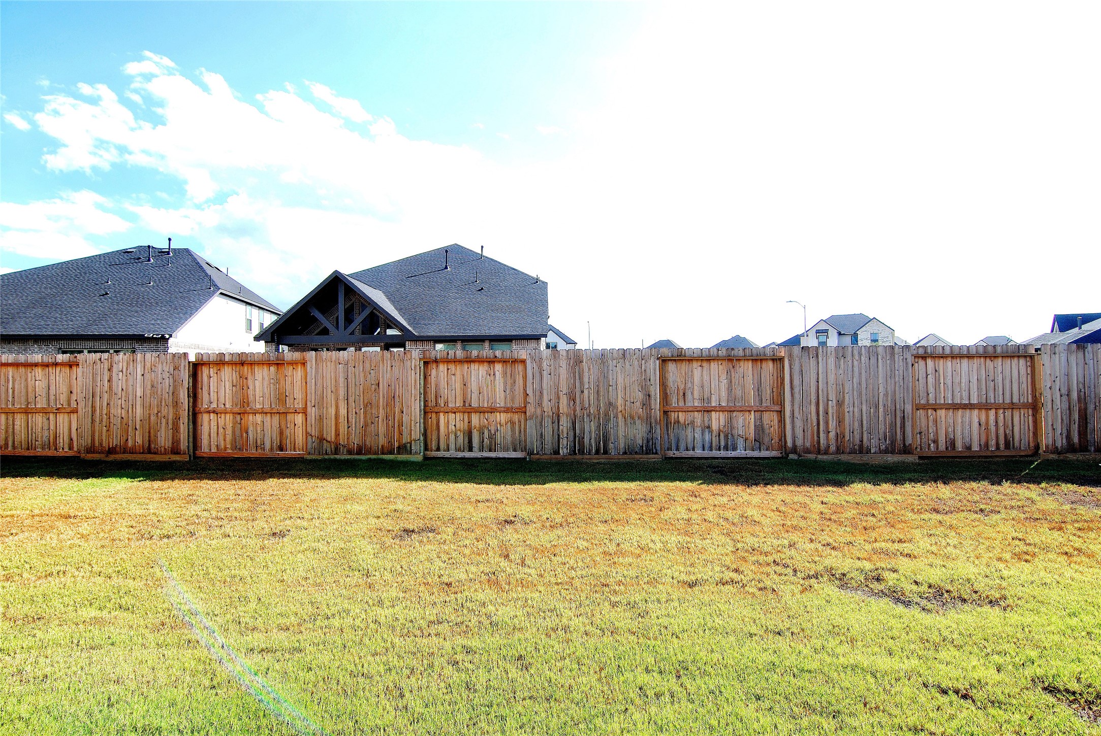 31447 Golden Cliffs Lane Fulshear, TX 77441 - Photo 35 of 45 a view of a house with a yard and wooden fence