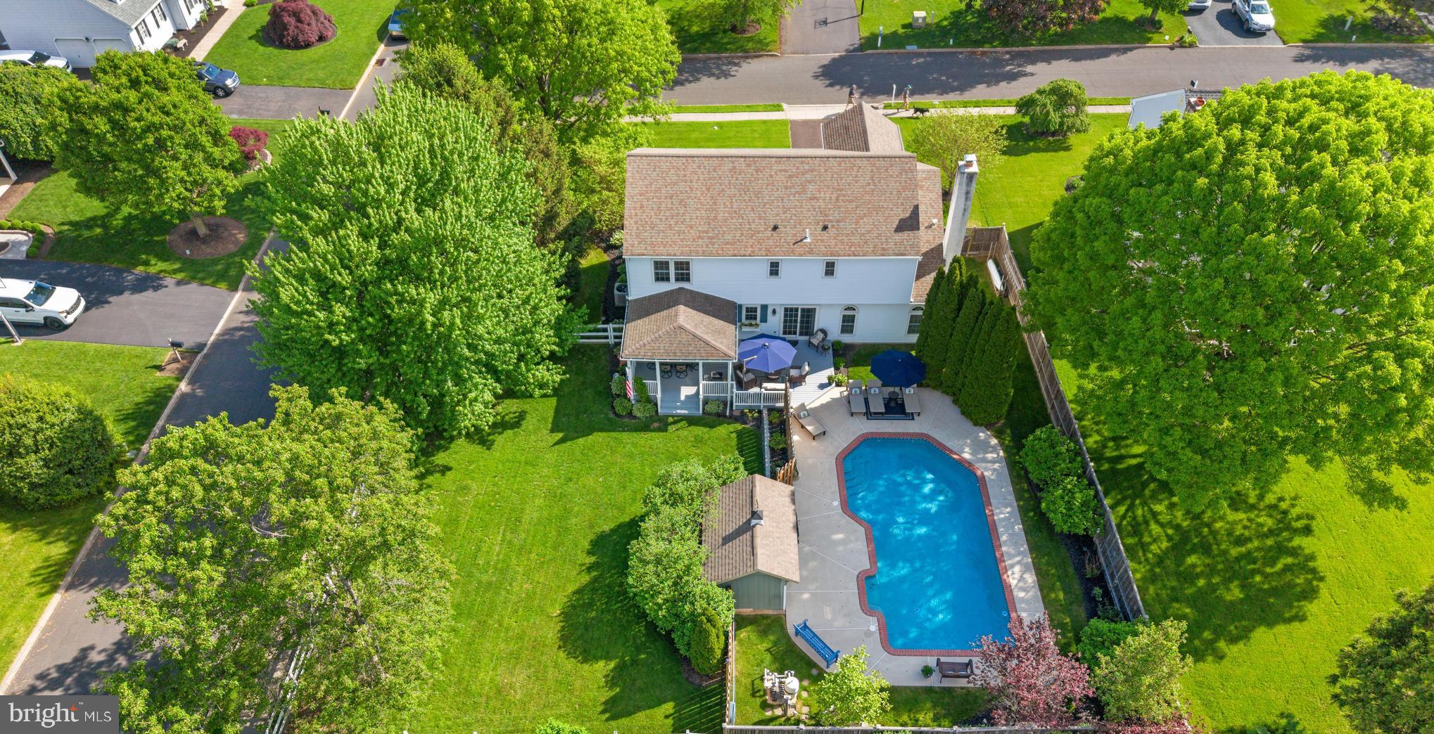 3970 Sherwood Lane Doylestown, PA 18902 - Photo 1 of 29 an aerial view of house with yard swimming pool and outdoor seating