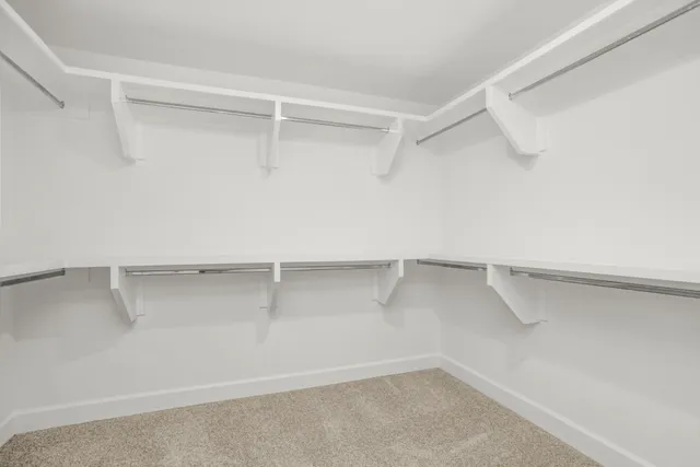 a view of an empty walk in closet