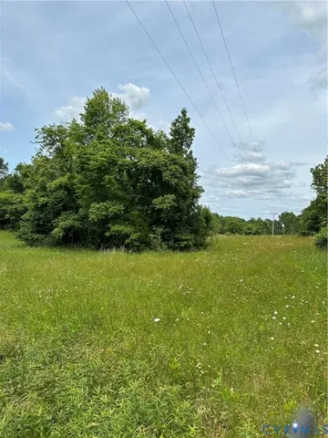 a view of a field with an ocean