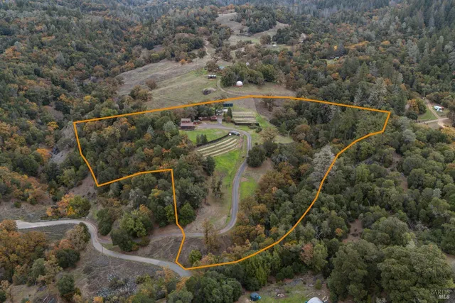 an aerial view of mountain with outdoor space