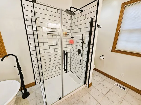 a bathroom with a shower