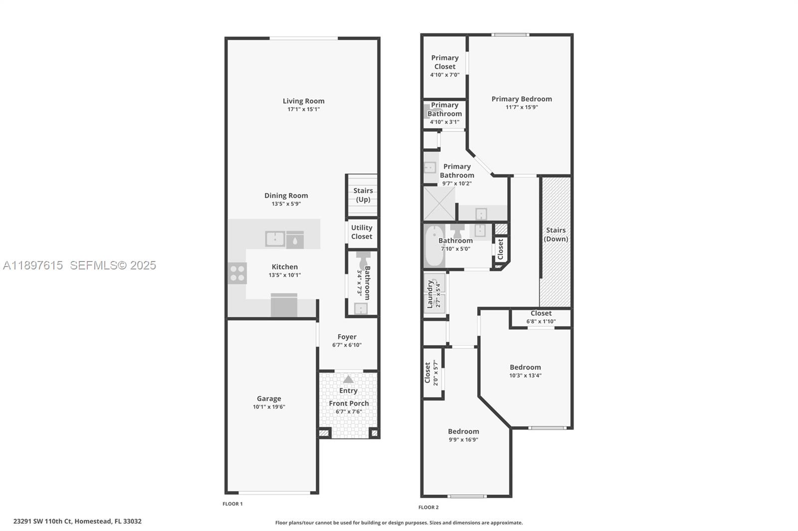 23291 Southwest 110th Court Homestead, FL 33032 - Photo 41 of 41 a picture of a floor plan