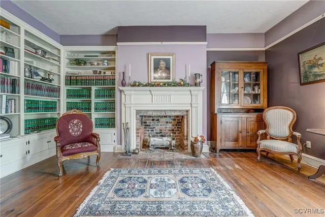 a living room with furniture a rug and a window