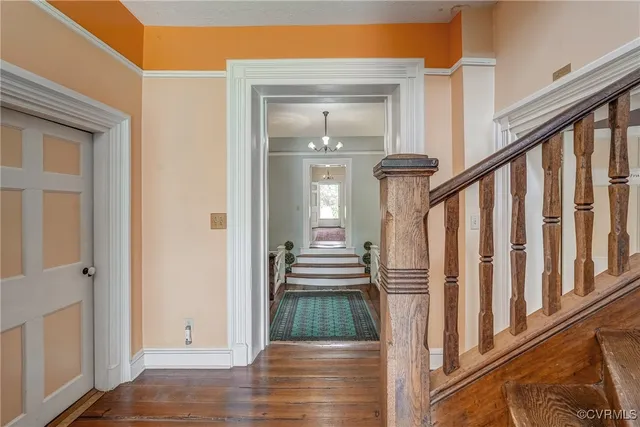a view of balcony with deck and wooden floor
