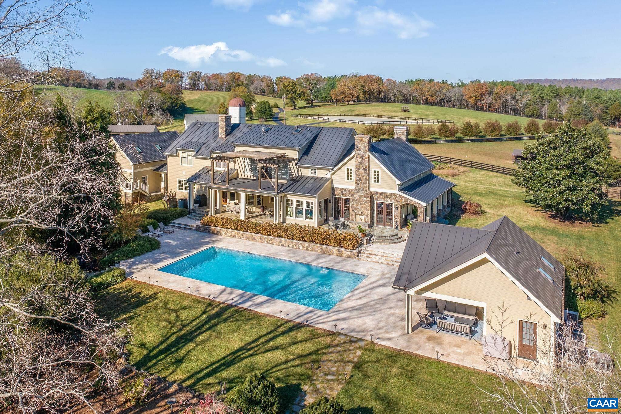 2687 Milton Farm Charlottesville, VA 22902 - Photo 20 of 75 an aerial view of residential houses with outdoor space and river