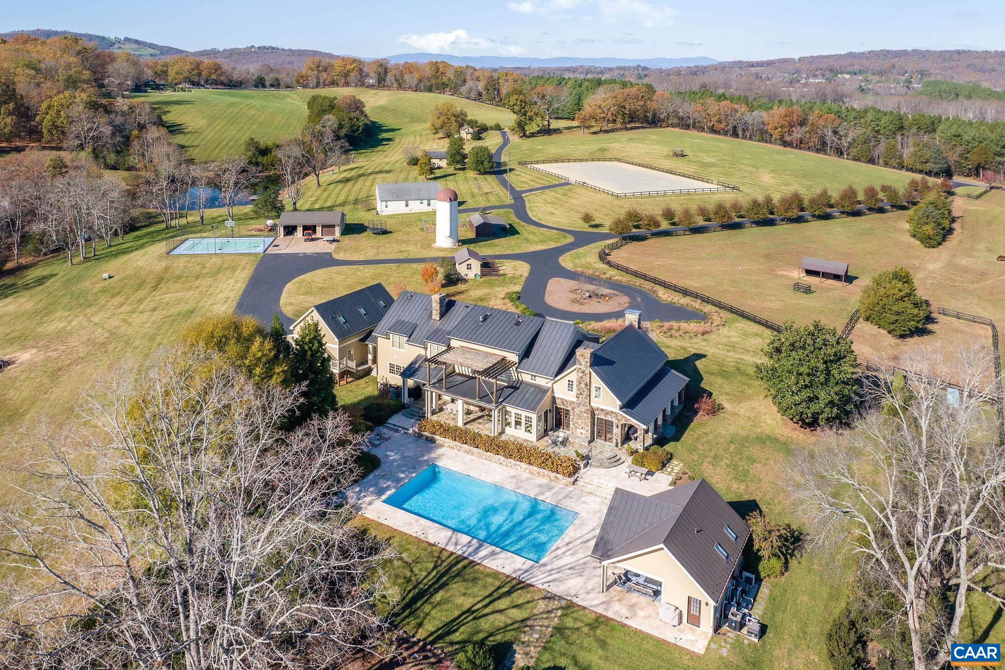 2687 Milton Farm Charlottesville, VA 22902 - Photo 3 of 75 an aerial view of residential house with outdoor space and river