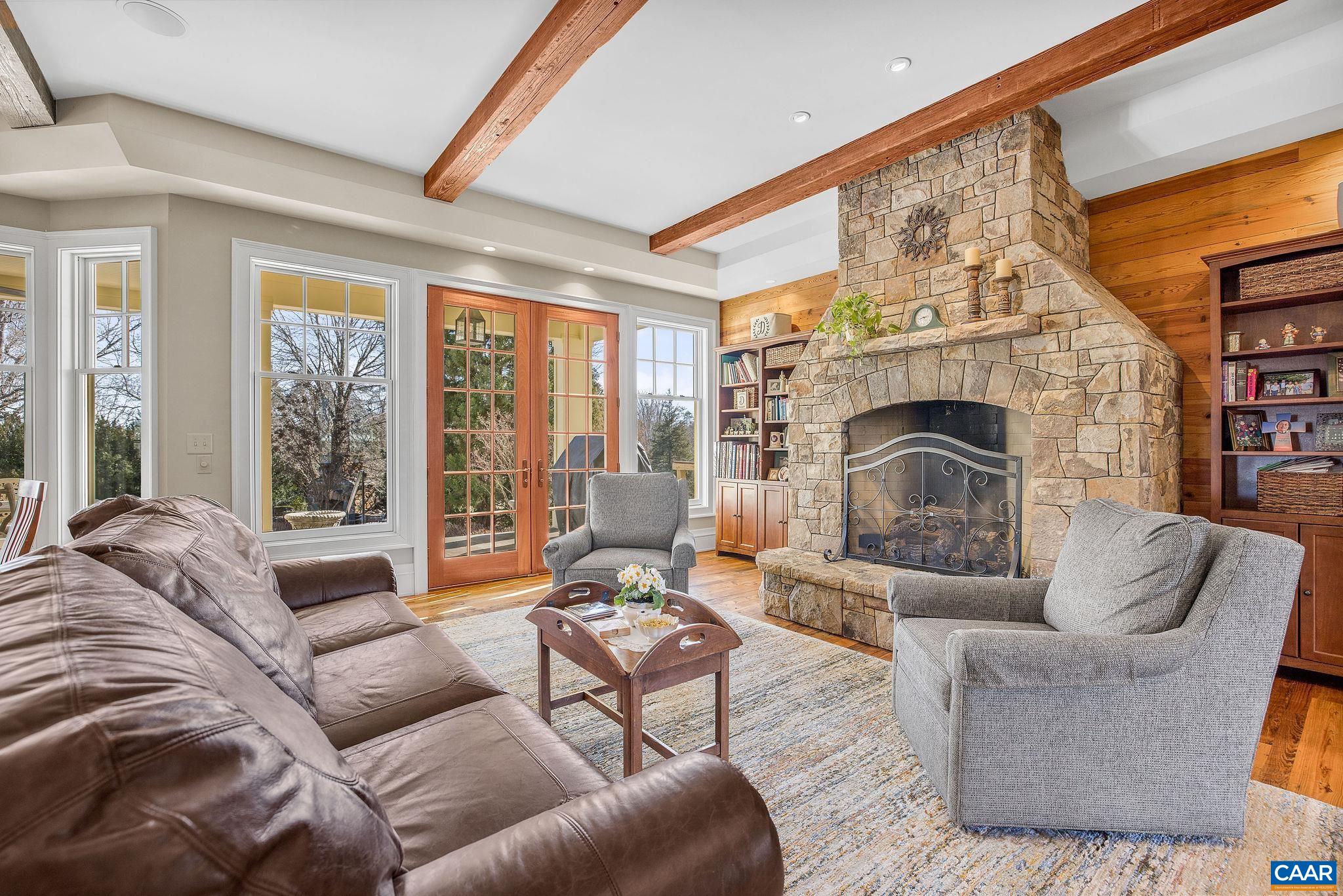 2687 Milton Farm Charlottesville, VA 22902 - Photo 48 of 75 a living room with furniture a large window and a fireplace