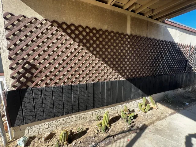 a view of a black gate