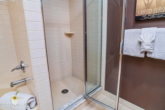 a bathroom with a shower
