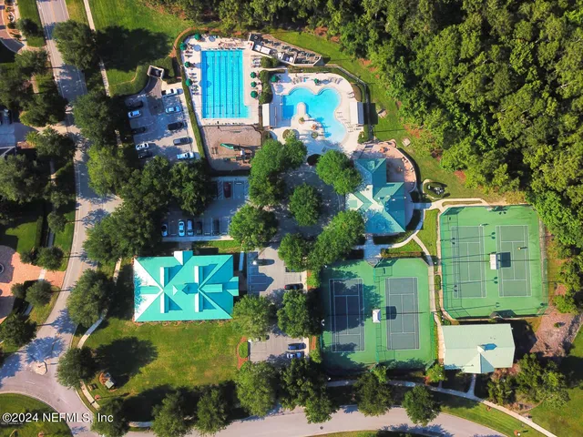 an aerial view of a house