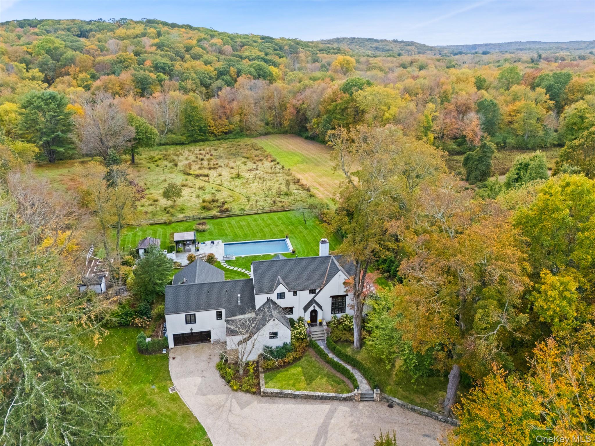 Aerial View of 77 Pound Ridge Road