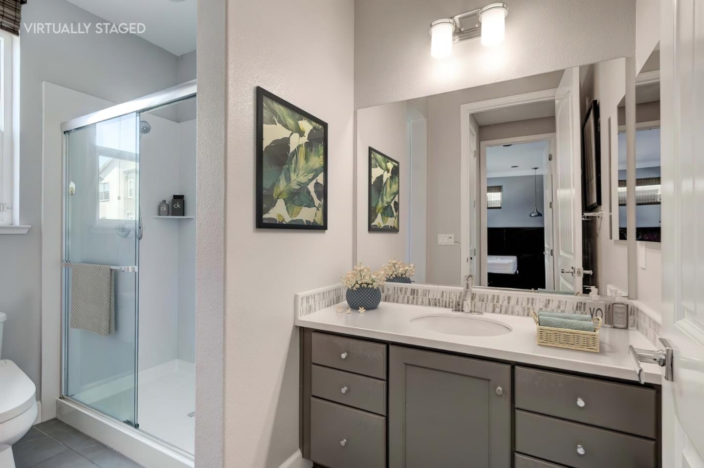 2006 Jubilee Drive Hayward, CA 94541 - Photo 31 of 73 a bathroom with a double vanity sink and a mirror