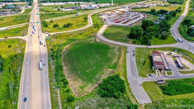 an aerial view of swimming pool