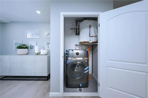 a close view of washer and dryer