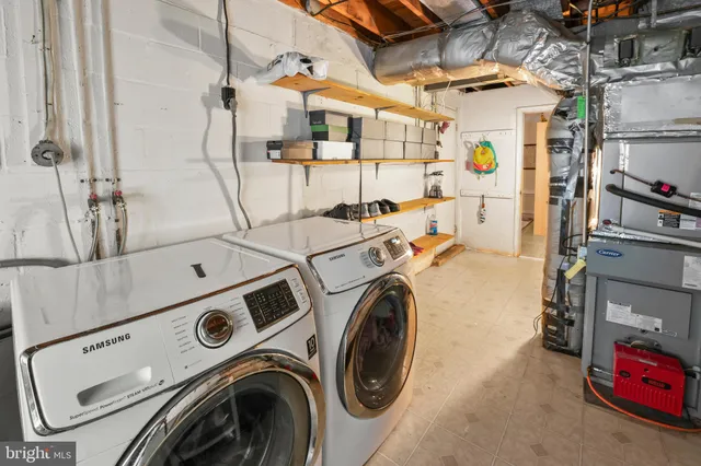 a view of a garage with storage