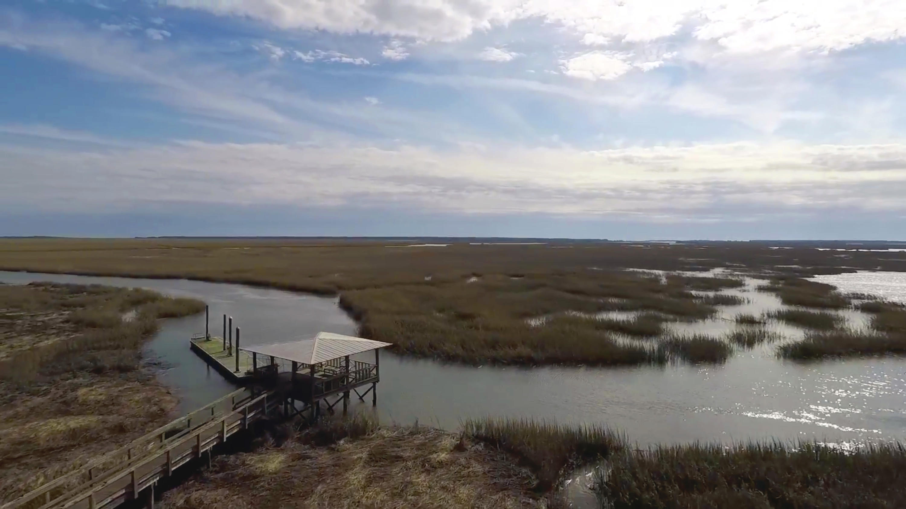 19 Longmarsh Road Awendaw, SC 29429 - Photo 21 of 46 aerial of dock