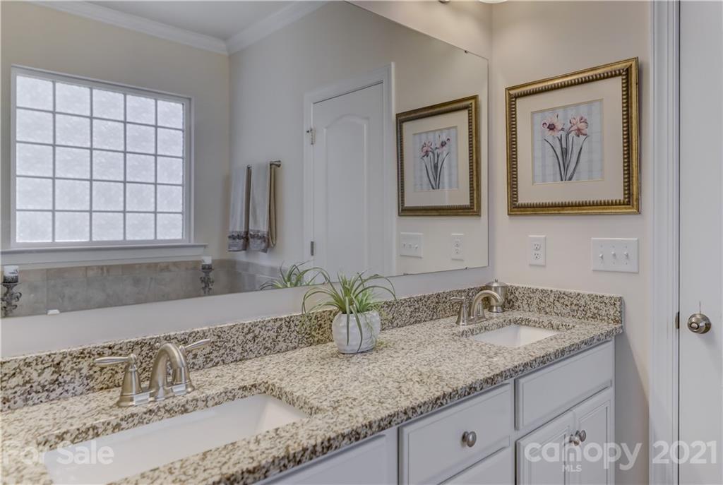 2016 Henslow Trail Tega Cay, SC 29708 - Photo 16 of 33 a bathroom with a granite countertop sink and a window