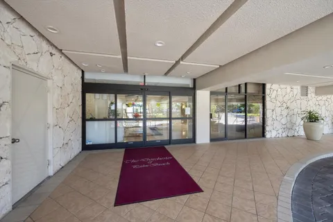 a large room with windows