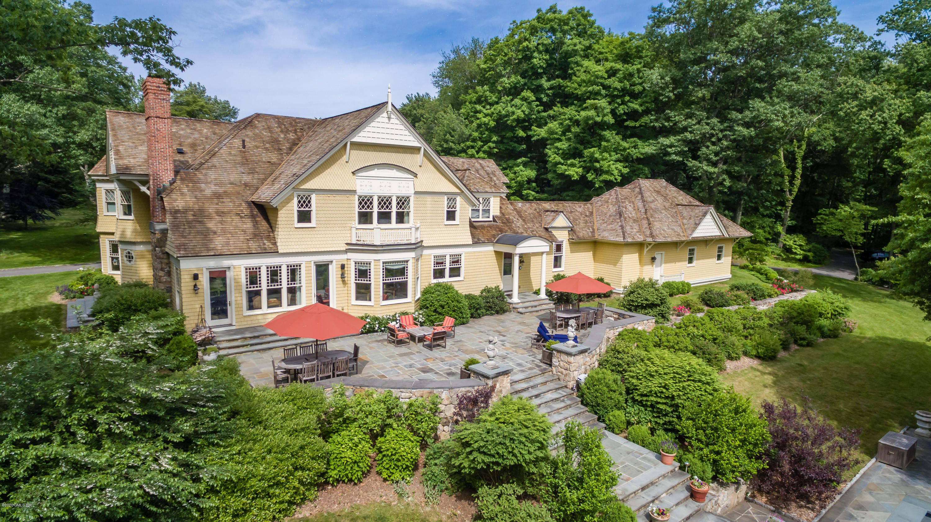 123 Kettle Creek Road Weston, CT 06883 - Photo 15 of 41 an aerial view of a house with yard swimming pool and outdoor seating