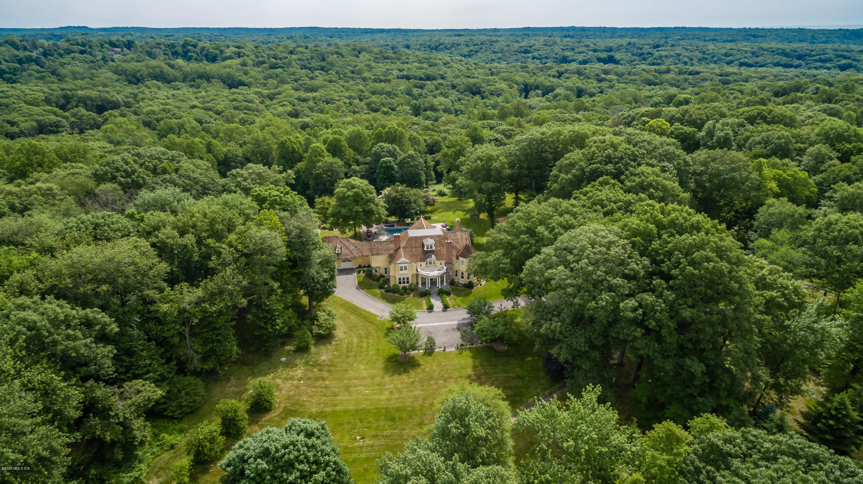 123 Kettle Creek Road Weston, CT 06883 - Photo 33 of 41 an aerial view of residential house with outdoor space
