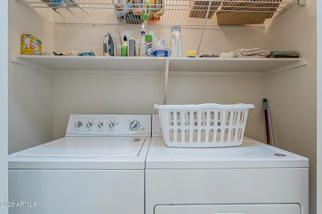 a close view of laundry room