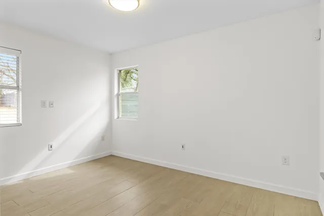 an empty room with a window