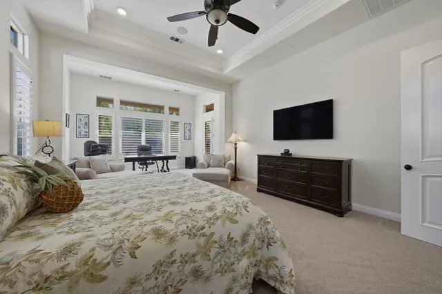 an aerial view of residential houses and outdoor space