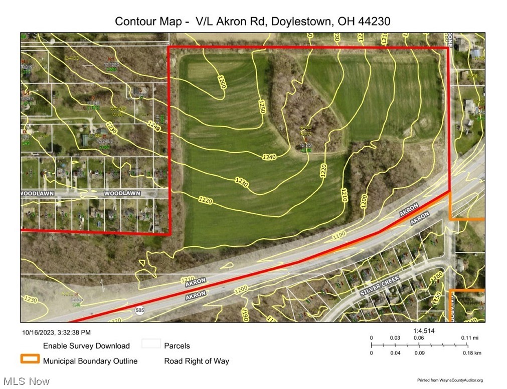V/l Akron Road Doylestown, OH 44230 - Photo 3 of 5 Contours w/ Elevations