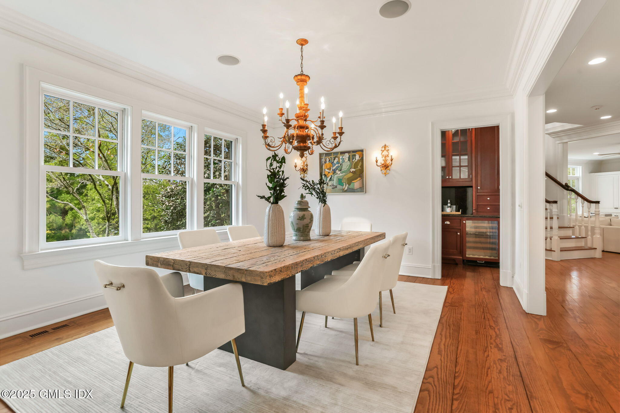 10 Francine Drive Greenwich, CT 06830 - Photo 17 of 59 a view of a dining room with furniture window and wooden floor