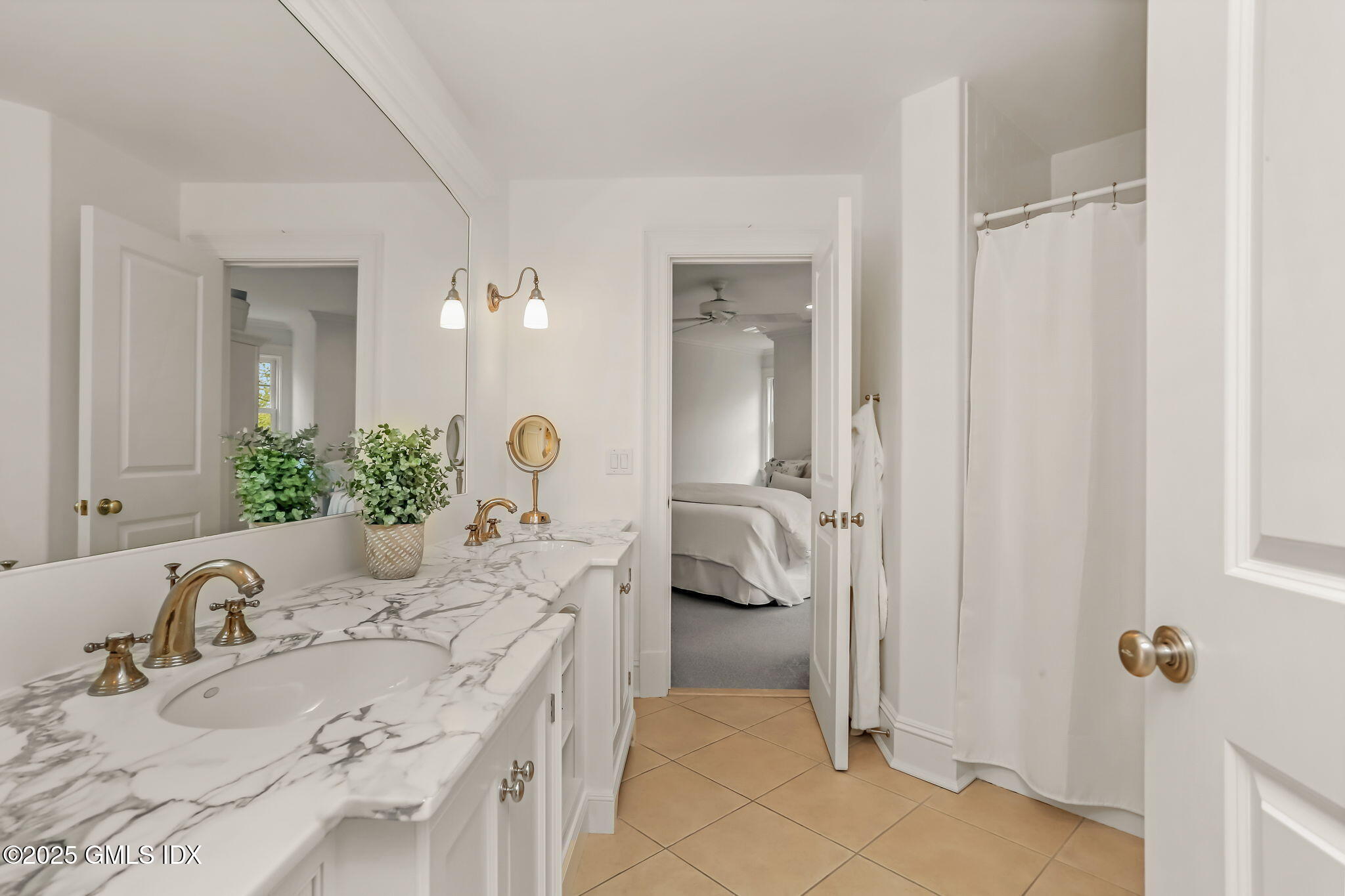 10 Francine Drive Greenwich, CT 06830 - Photo 37 of 59 a bathroom with a sink vanity granite and a mirror