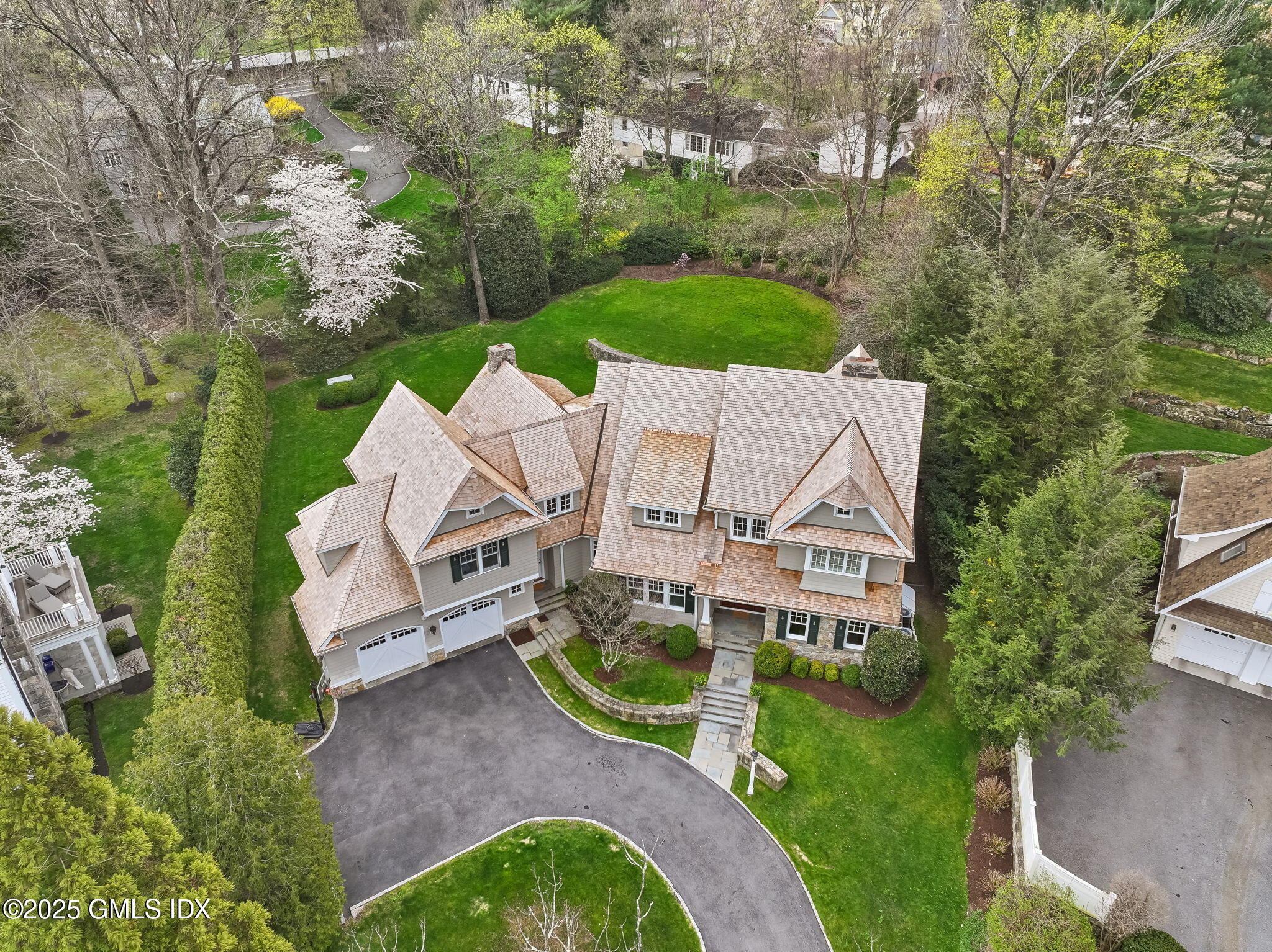 10 Francine Drive Greenwich, CT 06830 - Photo 54 of 59 an aerial view of a house with garden space and street view