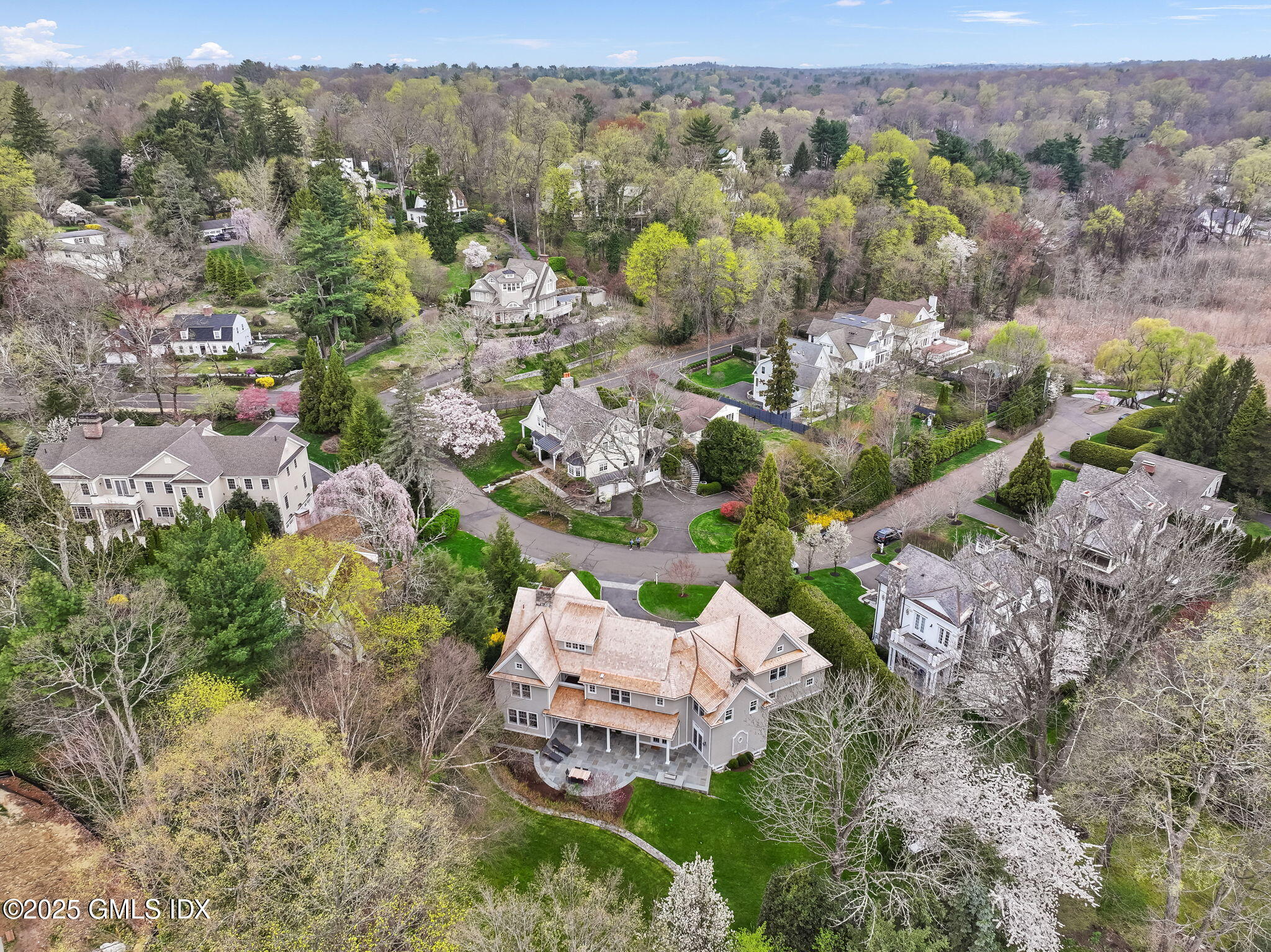10 Francine Drive Greenwich, CT 06830 - Photo 55 of 59 an aerial view of a house with a yard