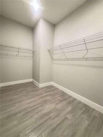 a view of a room with empty racks